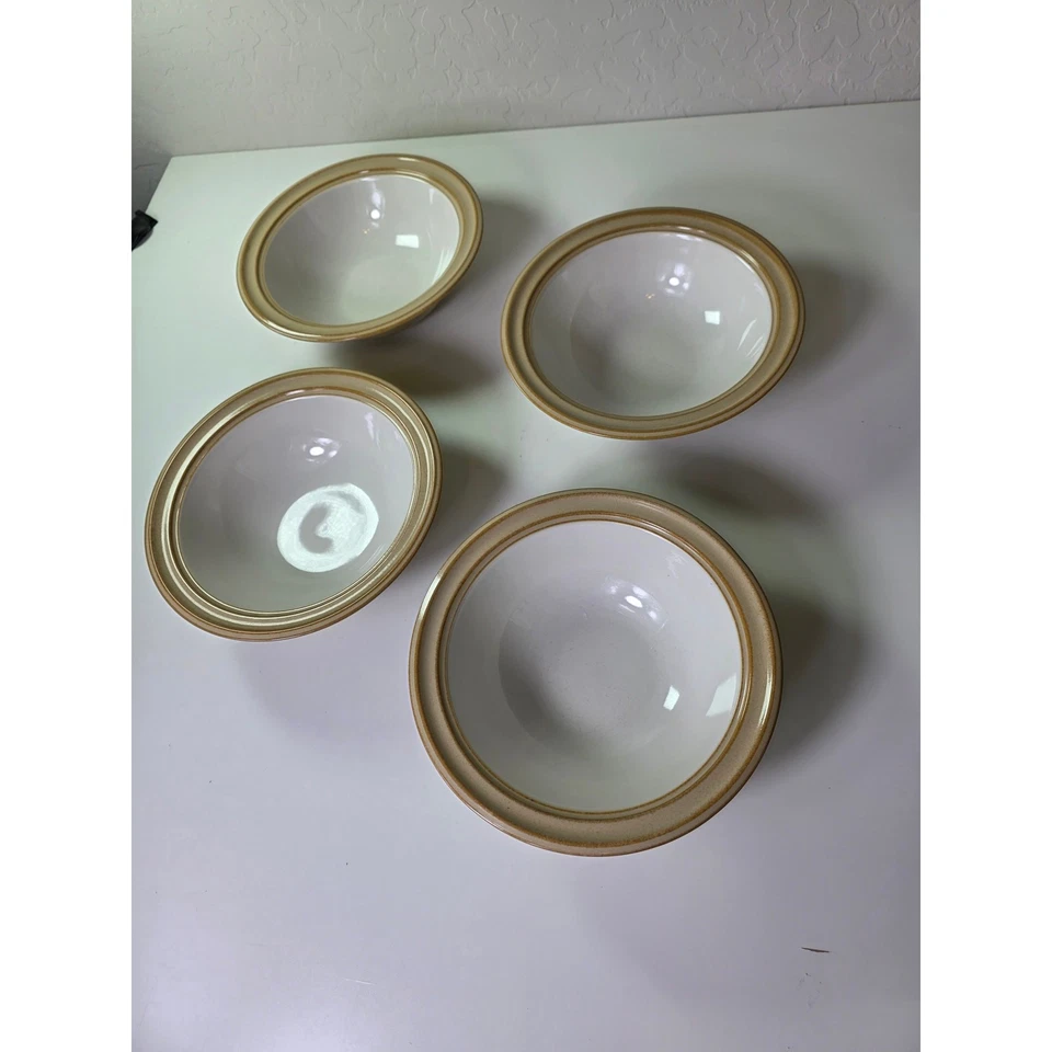 Set of 4 DANSK Sirocco Khaki Stoneware 7" Cereal Soup Bowls - Image 2 of 4