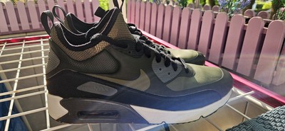 Nike Air Max 90 Ultra Mid Winter Sequoia Gr.42,5 Khaki Schwarz Gebraucht