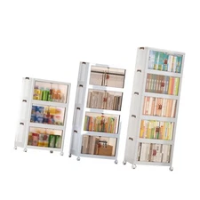 Folding Storage Cabinet Plastic Storage Bins Stackable Container Organizer