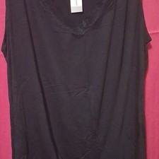 Lane Bryant Black Lace Trim Plus Size 18/20 Knit Tank Top Camisole for Women