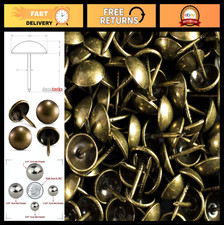 500-Pack Decorative Upholstery Tacks - 7/16" Antique Brass Furniture Nails for D