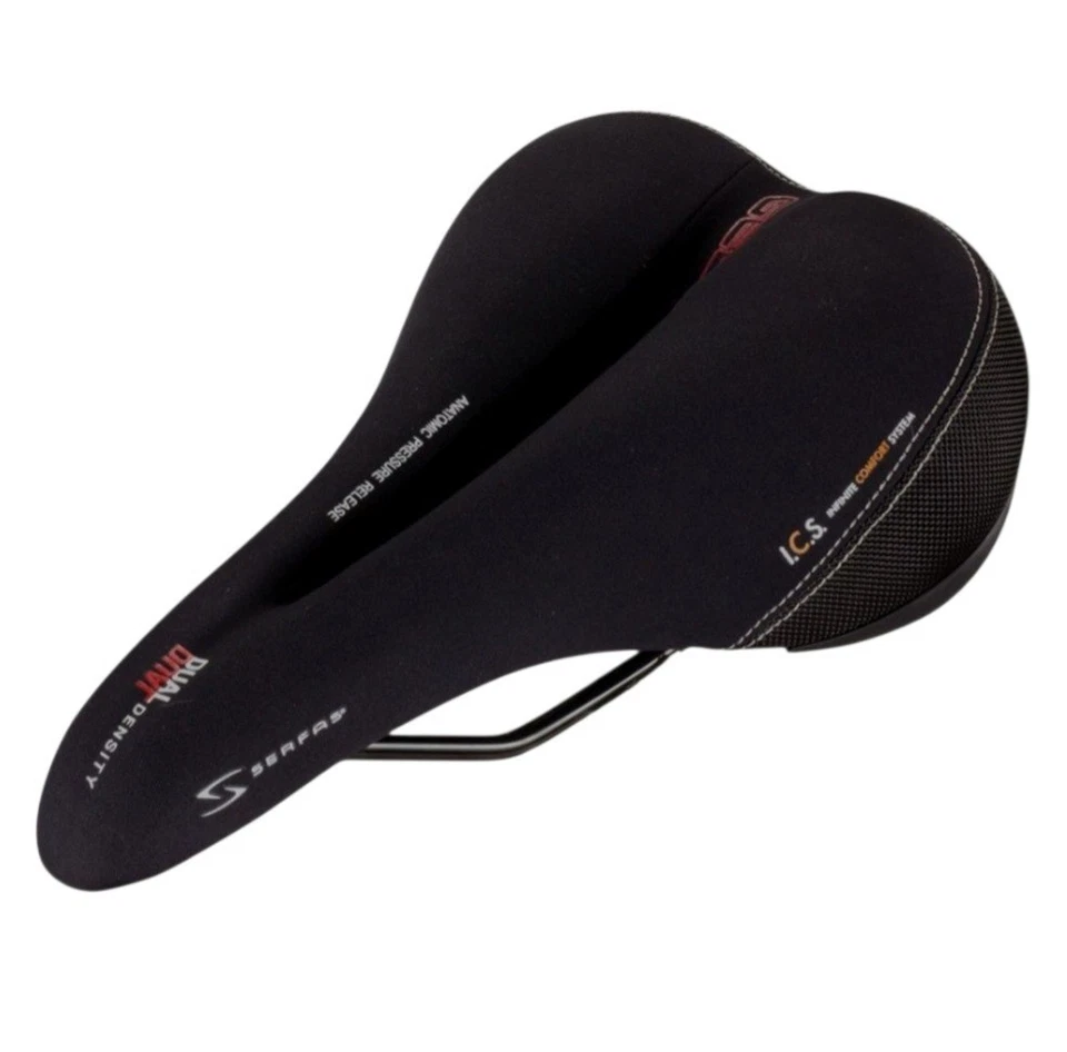 Serfas Men's Bicycle Saddle Bike Seat 165mm Dual Density Gel Soft Comfort  - Image 3 of 4