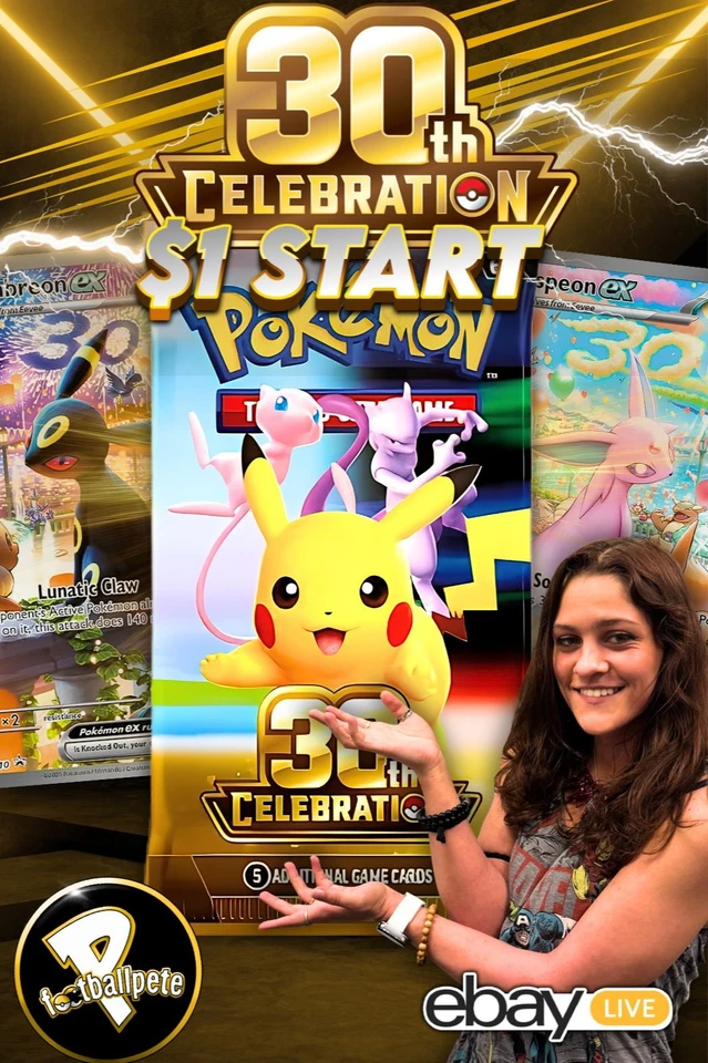 💎$1 START POKEMON + 30th ANNIVERSARY💎W/PFOOTBALL