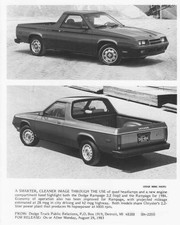 1984 Dodge Rampage Truck Press Photo 0275