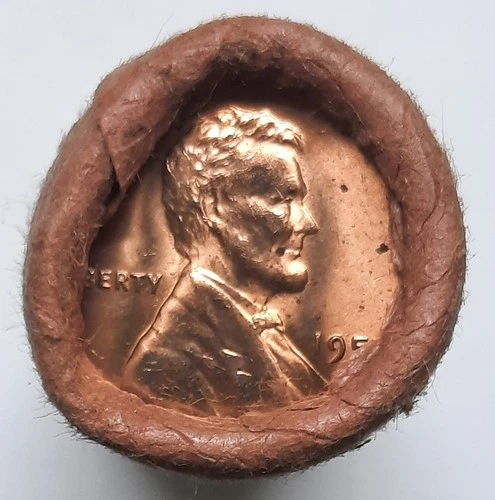 1955-S BU Wheat Cent Roll-- Original Bank Wrapped--OBW!