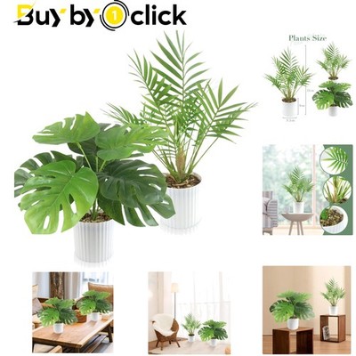 Pflegeleichte 35cm Kunstpflanzen - 2x Areca Palmen & Monstera für jedes Zimmer