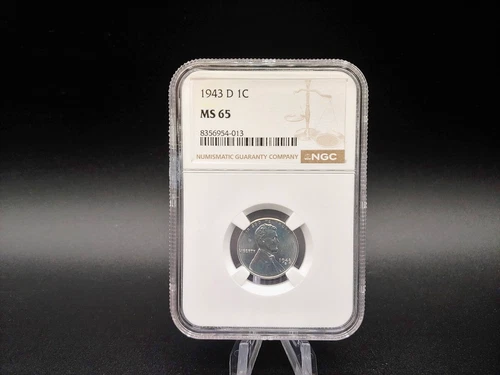 1943-D Lincoln Steel Wheat Cent 1c NGC MS65 - NGC Brown Label - FREE Shipping!