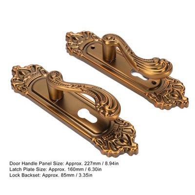 European Style Door Handle Lock Set Aluminum Silent Retro Interior Entry Door