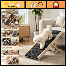 Foldable Adjustable Dog Ramp for Small Dogs - Pet Stairs for Bed Couch