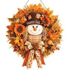 Fall Decorations for Home Wooden Fall Decor Scarecrow Door Wreath for Front Door