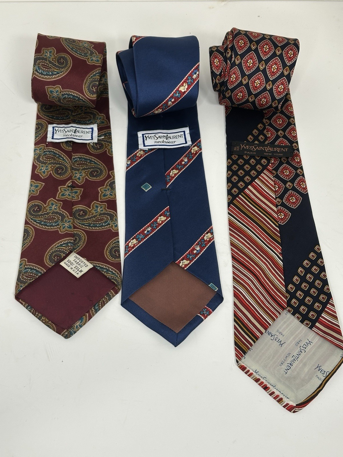 Yves Saint Laurent, Men’s Vintage Silk Ties, Lot Of 3, Multicolor/Multipattern thumbnail 2