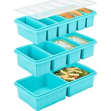 Silicone Freezer Tray With Lid - Soup Freezer Container Molds Set Makes 2-Cup...