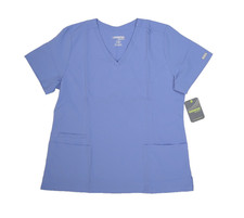 Maevn Momentum Scrub Top Womens Large Cobalt Blue V Neck 5001 Polyester Nursing