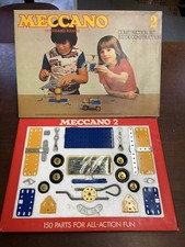 Vintage Meccano Set 2 from 1976, 100% Complete in Original Box with Manual