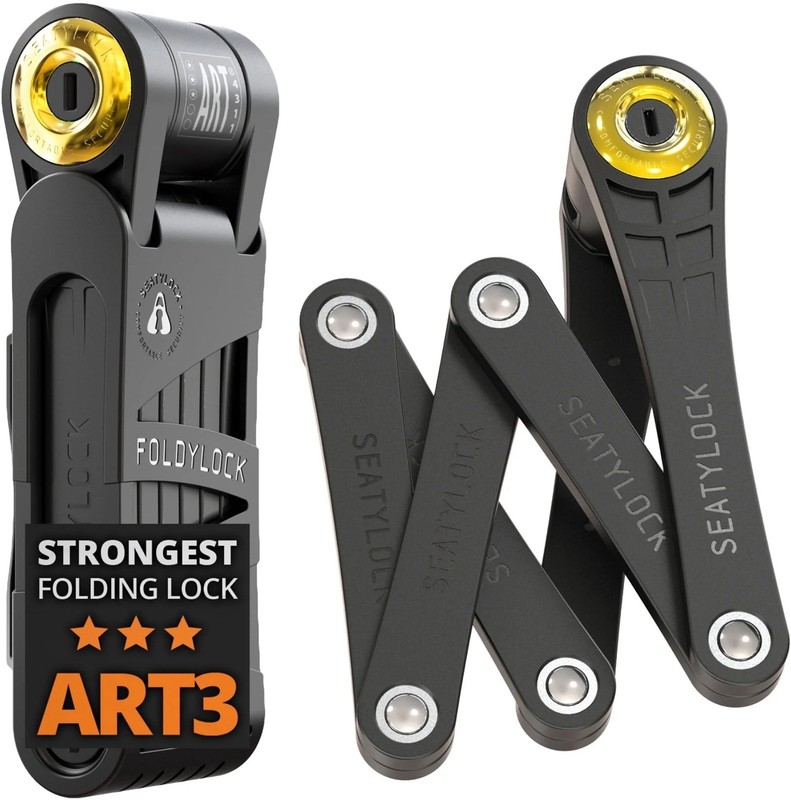 FoldyLock Forever Heavy Duty Folding Bike Lock ART3 Secure Gold Rated