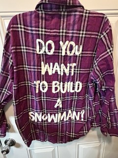 Disney Collectible Cakeworthy Frozen Anna Olaf Snowman Flannel Button SZ XL Rare