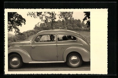 Photo postcard car Ford on a country road 
