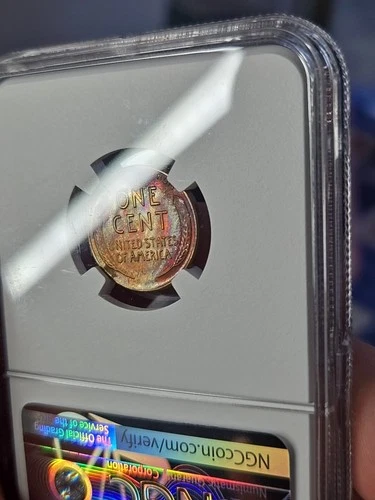 1935 D Lincoln Wheat Cent NGC MS64 RB - Reverse Toned!