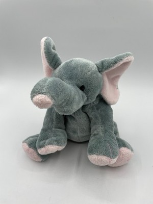 Ty Pluffies WINKS Elephant 2014 8'' Plush Stuffed Animal Toy Gray Grey Pink