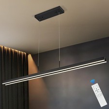 51in Modern LED Linear Pendant Lights Rectangle Chandelier for Dining Room Bl...