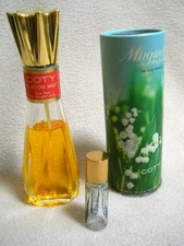 Vintage Coty Lot / L'Aimant Flacon Spray / Muguet Talcum Powder / Empty Perfume