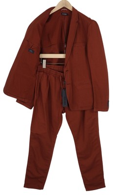 Antony Morato Men's Suit M Burgundy Super Slim Fit Linen Blend Notch RRP