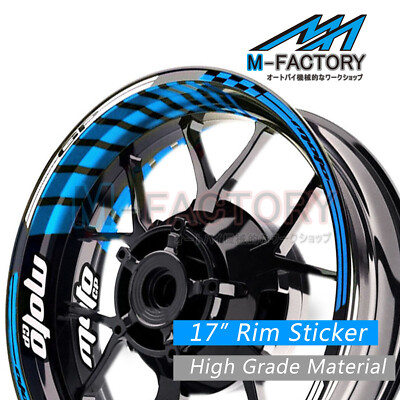 Racing 17 Inch White Rim Stickers AA02 For Kawasaki NINJA ZX-14R