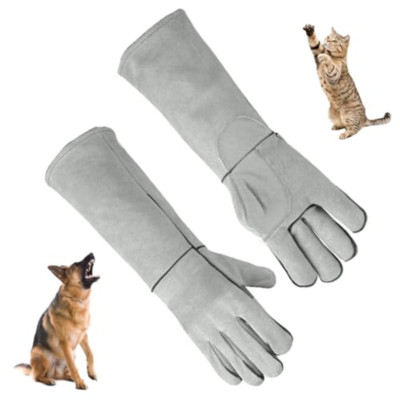 Guanti Anti-morso per La Gestione degli Animali, Guanti da Lavoro Multiuso in Pelle da 60 cm per Saldatura, Giardinaggio o Manipolazione di Cani/C | Leroy Merlin