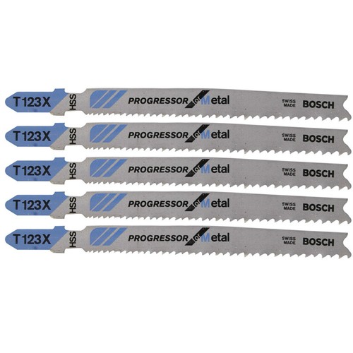 Bosch 5 Jigsaw Blades T 123 x Blue