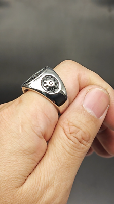 Men All-seeing eye Masonic Pyramid Stainless Steel Ring Illuminati