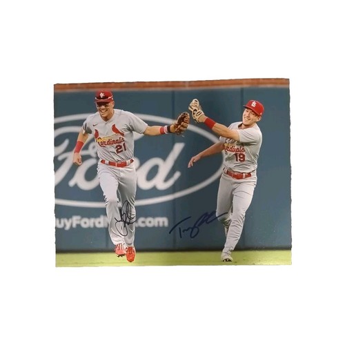 Lars Nootbaar Tommy Edman Cardinals Baseball signiert signiert 11x14 Foto 