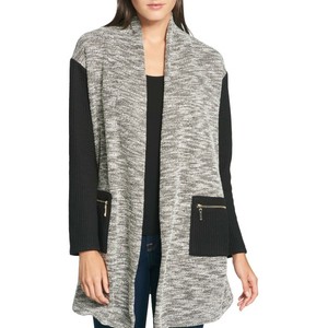 TOMMY-HILFIGER-Women-039-s-Open-front-Mixed-Knit-Cardigan-Sweater-Top-TEDO
