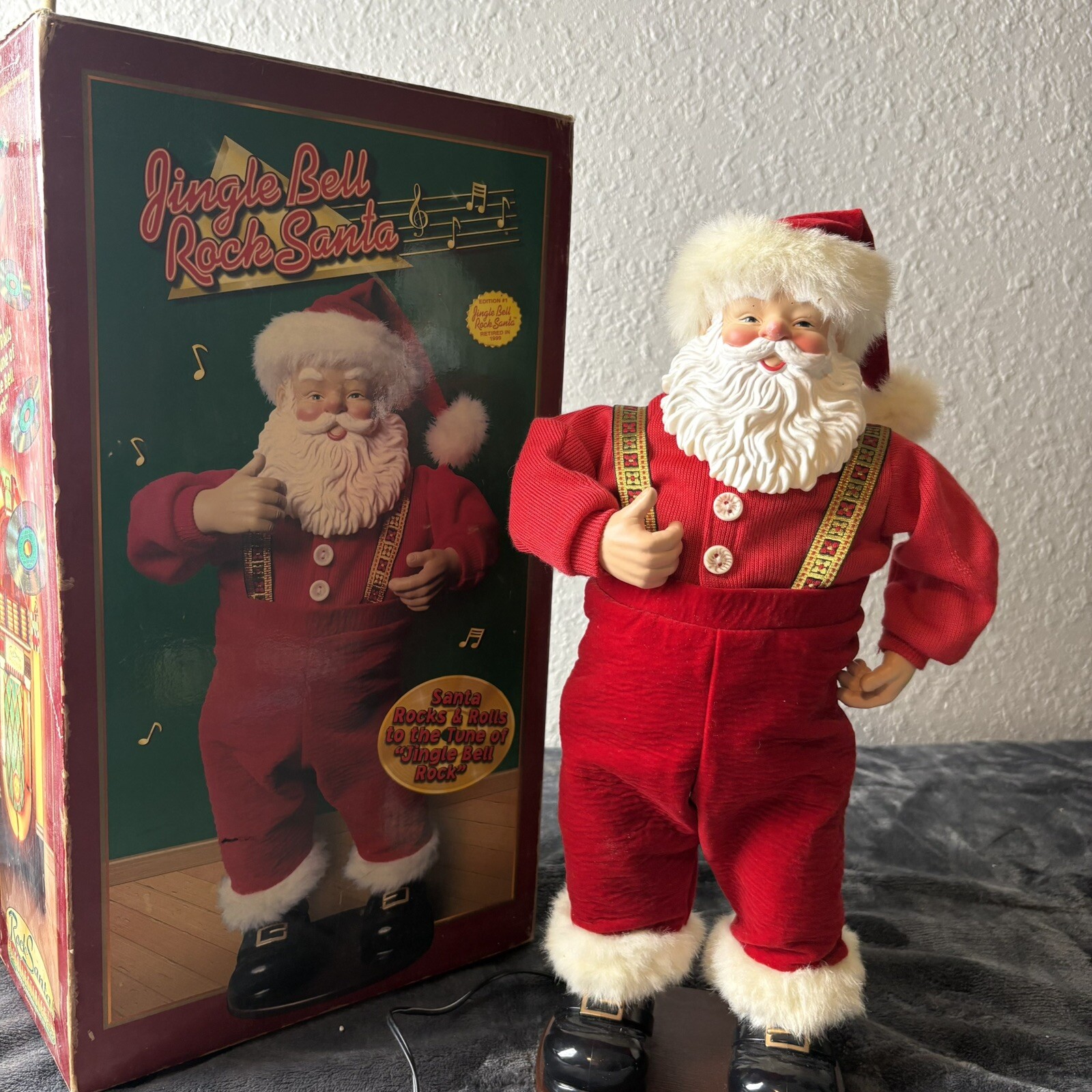 Vintage 1998 Rock Santa Collectibles Jingle Bell Rock Animated/Music Santa Claus