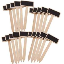 20 PACK 4.5" WOOD blackboard label stakes for plants seedlings flowers garden