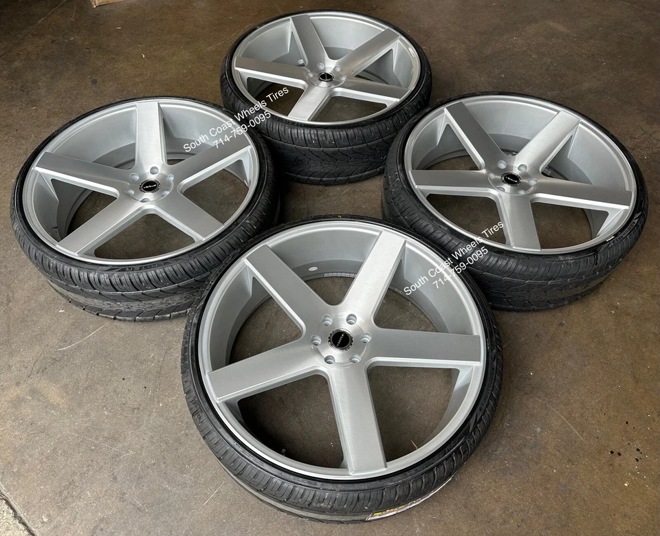 RUEDAS DE CEPILLO 28” STRADA PERFETTO PLATEADAS con neumáticos Yukon Sierra Tahoe Silverado Foto 2 de 4