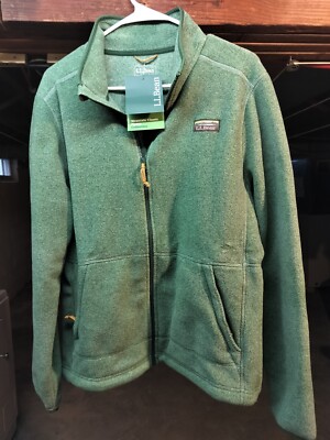 LL Bean Mountain Classic Fleece Men's Medium Rain Forest Full Zip 504674 - NWT