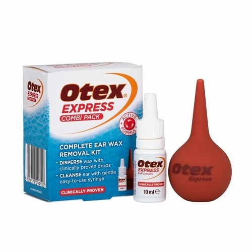Otex Express Combi Pack Complete Ear Wax Ear Drops Syringe Removal Kit