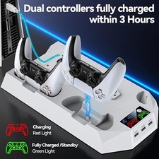 PS5 Slim Stand Cooling Fan,PS5 Controller Charging Station for Sony Playstation5