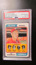 1980 Topps Red Schoendienst signed Baseball Card PSA Certified Encapsulated