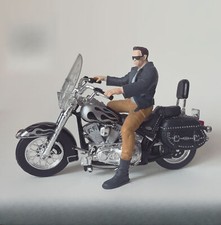 1:18 Diorama Figur Modell Harley Schwere Maschine Motorrad Puppe Modell Szene