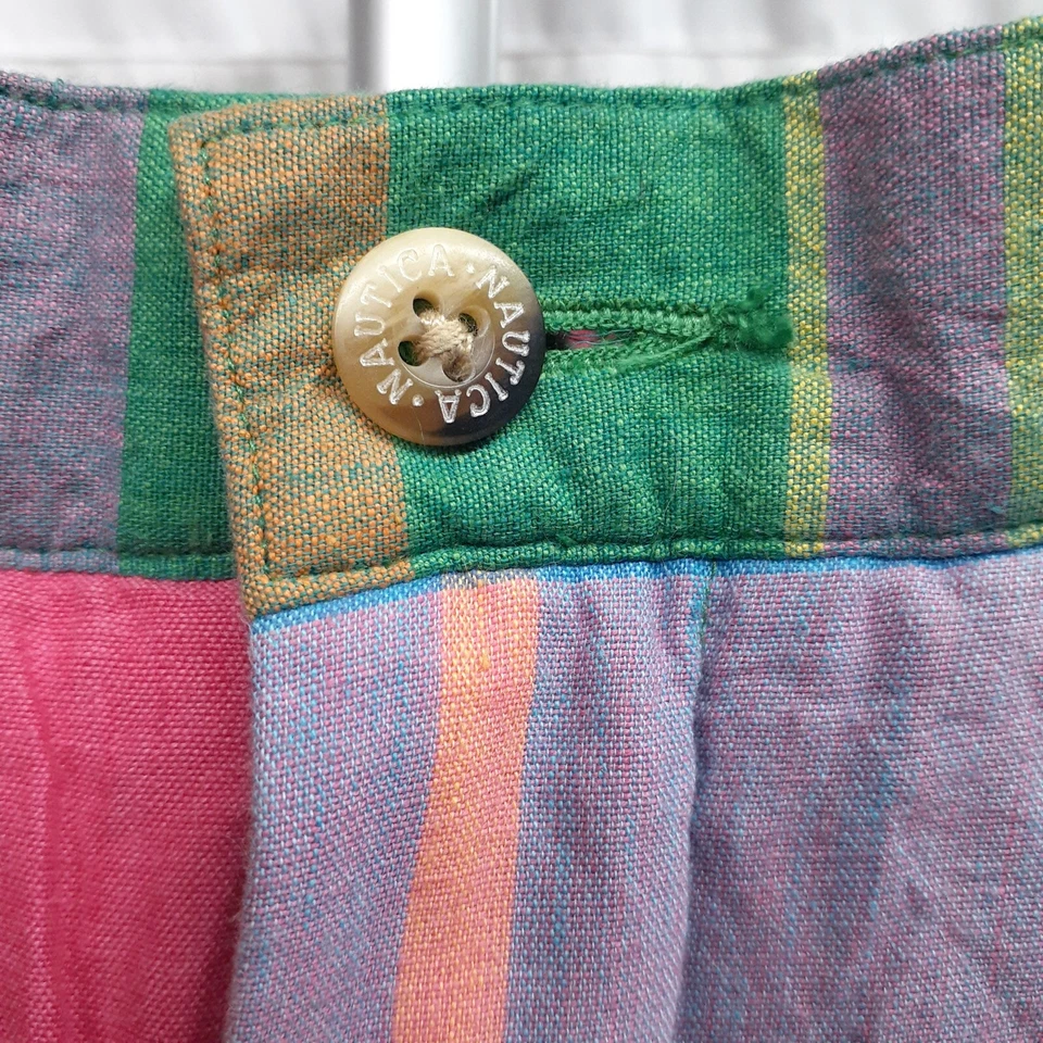 Pantalones Cortos Nautica De Colección Para Hombre 36 38 Pantalones Cortos A Cuadros Madras Pastel Algodón Verde Rosa Foto 4 de 4