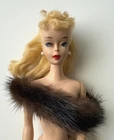 Vintage Barbie Brown Genuine Real Mink Fur Stole Capelet Boa, NO DOLL, Gorgeous