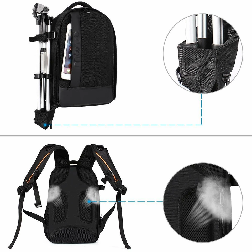 IMOSISO Camera Backpack For DSLR/SLR/Mirrorless Nikon, Canon, Sony, Pentax - Image 3 of 4