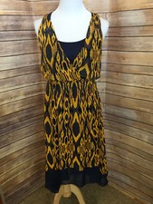 Princess Vera Wang 2Pc Yellow Navy Blue Sleeveless Print Dress Size Extra Small
