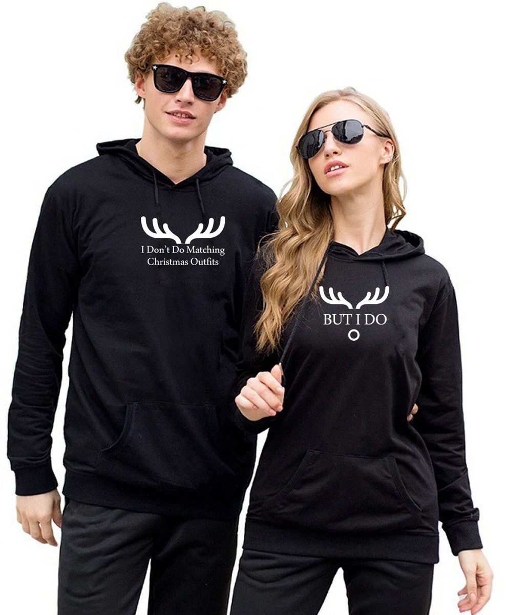 I Do Couple Matching Funny Christmas Outfits Hoodie Hoody Hood