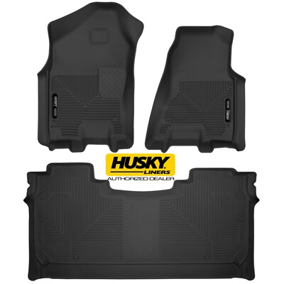 HUSKY 54608 X-Act Contour Front Rear Floor Mats for 2019-2024 Ram 1500 Crew Cab