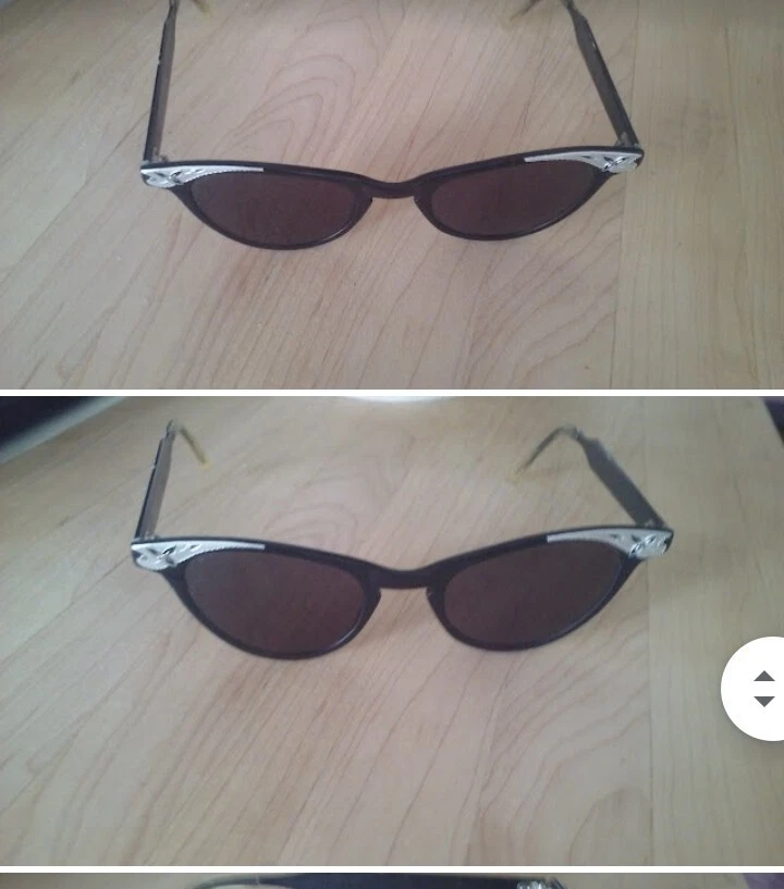 GAFAS DE SOL VINTAGE ELEGANTES Y CON CLASE AÑOS 50 PLATEADAS Y NEGRAS OJO DE GATO. ¡¡HERMOSO!!! Foto 2 de 4