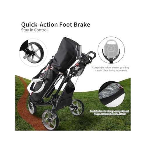 Lightweight Golf Cart, One,Click Folding, Compact Size, Perfect for Travel - Picture 6 of 6