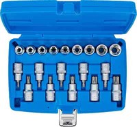 "Bgs 19X 1/2\" Torx Nuß E10-E24 Bit T30-T70 Satz E + T Profil Bits Bitnuß Torxnuß"