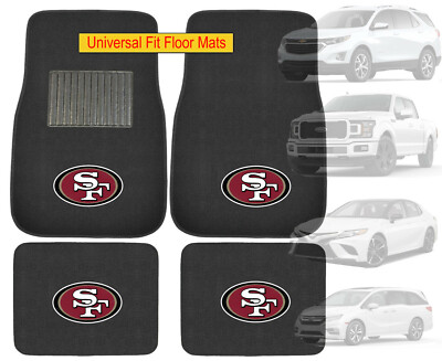 #ad 4PC NFL San Francisco 49ers Car Truck Black All Weather Carpet Floor Mats Set $40.48
